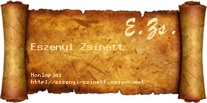 Eszenyi Zsinett névjegykártya